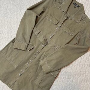 Sanctuary Women's Utility Military Jacket Dress Olive Green XS